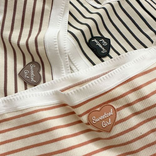 Pure cotton striped C427 American sweetheart 5a pure cotton girl underwear skin-friendly hip-covering mid-waist briefs