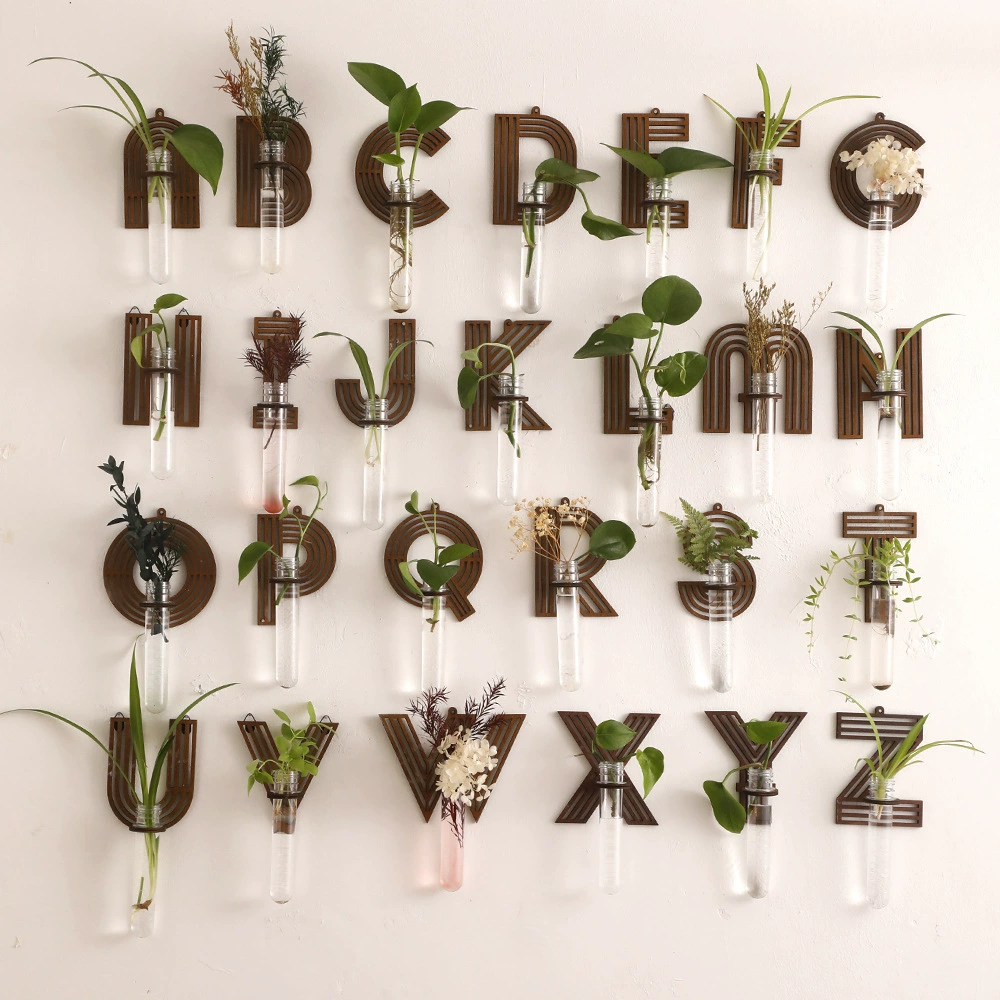 Трансграничные новые буквы в форме полых зеленых насаждений стеллажи минималистский домашний декор стены деревянные поделки подвески