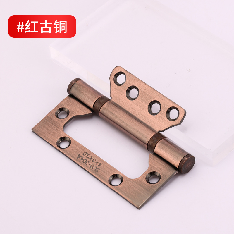 bisagra de acero inoxidable 4 pulgadas y 5 pulgadas engrosadas bisagra de puerta de madera sin ranura bisagra de rodamiento silencioso puerta al por mayor