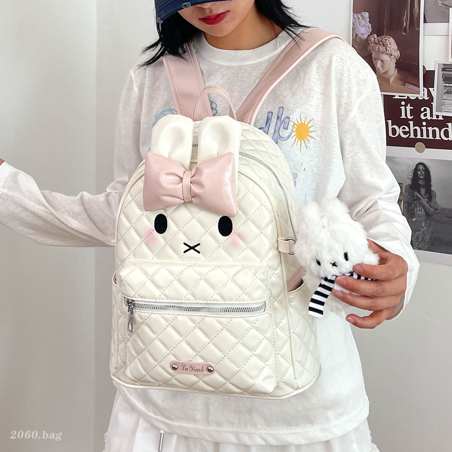Mochila de viaje nueva linda gran capacidad 2026 estudiantes chicas Lige conejo tarjeta mochila ventilada mochila escolar