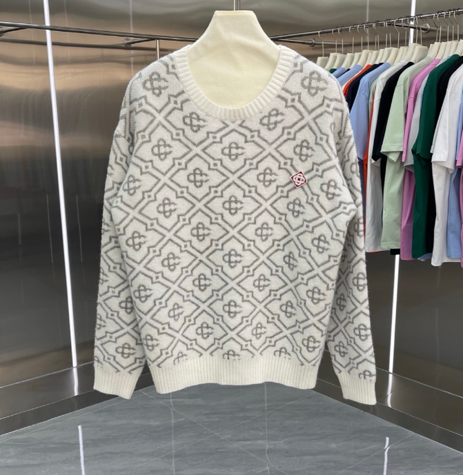 Comercio exterior casa Casablanca suéter suéter de manga corta jacquard cardigan polo pareja pantalones cortos traje