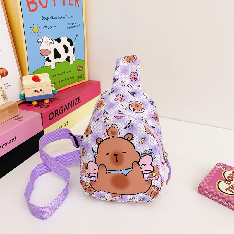 Bolsos lindos para niñas nuevas ventas calientes capibara bolsos de pecho para niños caricaturas para niños y niñas bolsos de cambio