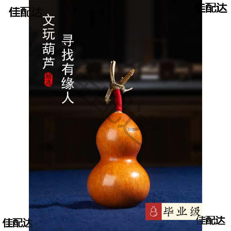 天然小葫芦文玩手捻手把件摆件精品带龙头盘玩老皮包浆宝葫芦收藏