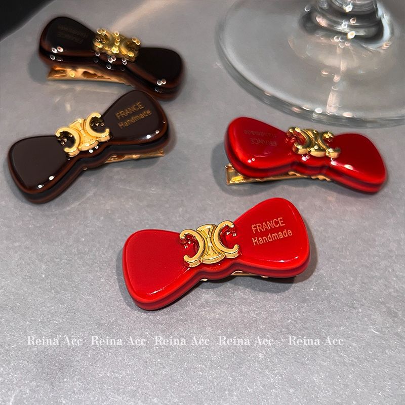 Arc de Triomphe Hairpin Bow Headwear Clip Red New Year Side Clip Side Temperament Head South Korea Bangs Preface