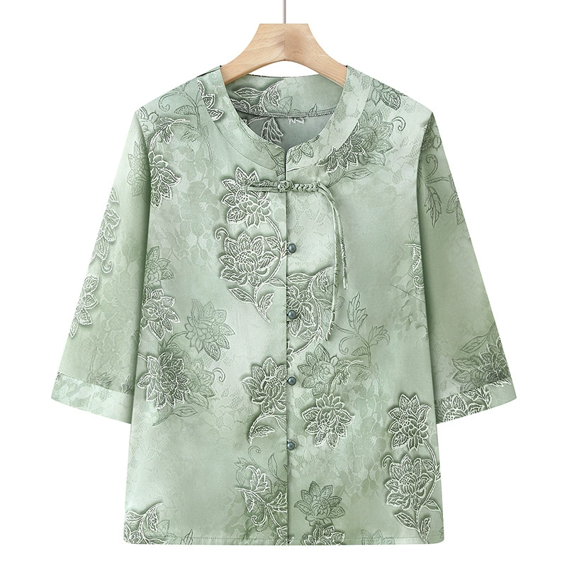 Китайская бабушка весенняя рубашка с семью рукавами темпераментная рубашка