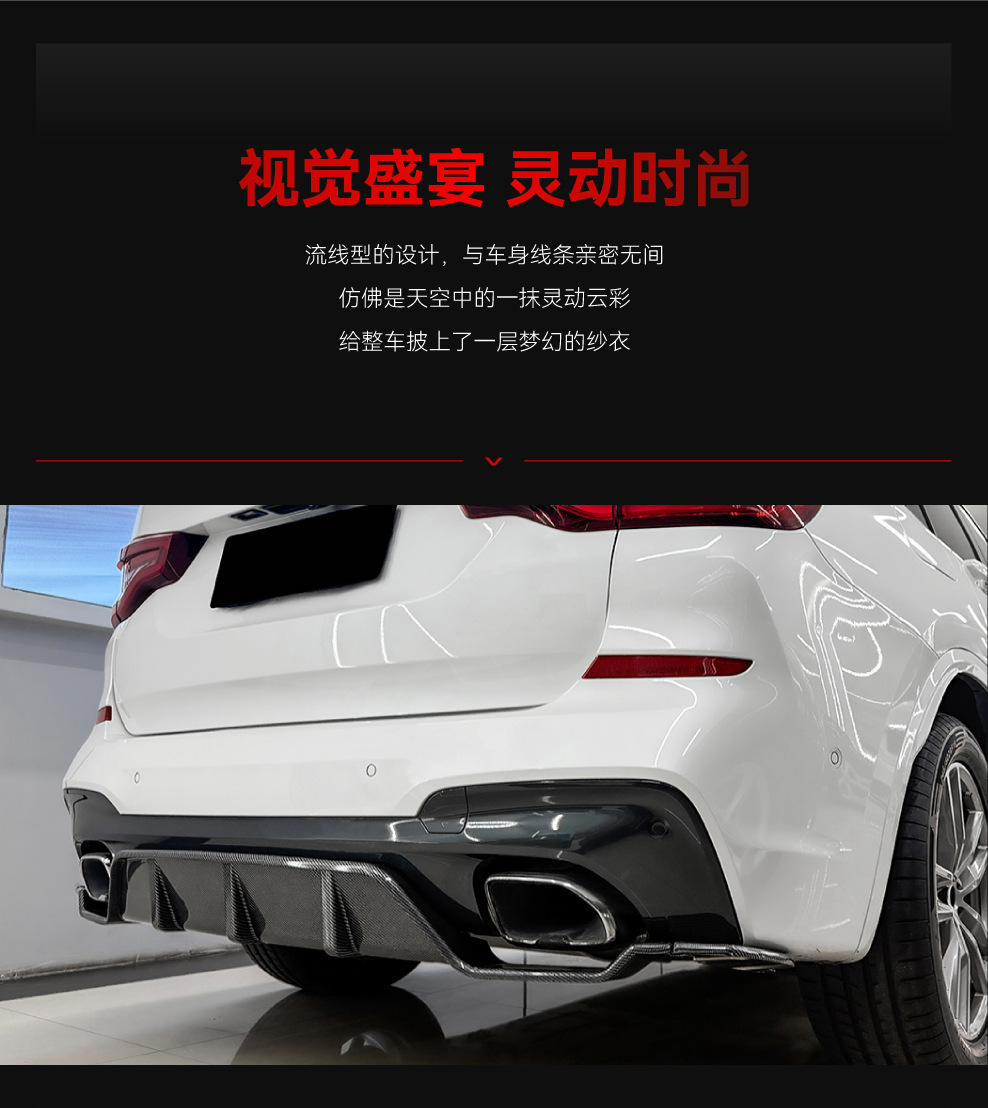 Suitable for 2018-2021 Bmw X3 G01 Early Model m Sport Rear Lip Spoiler Rear Diffuser Modification Parts