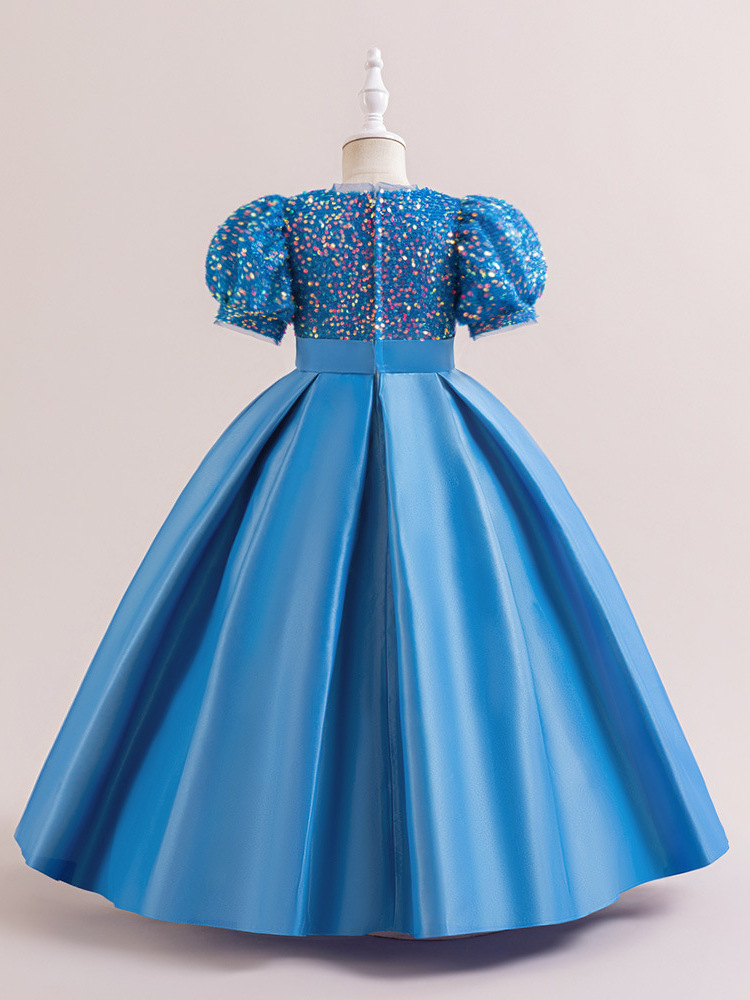 Vestido de niña, vestido de cumpleaños, mangas abullonadas, anfitriona, actuación de piano, niña de las flores, boda, niña pequeña.