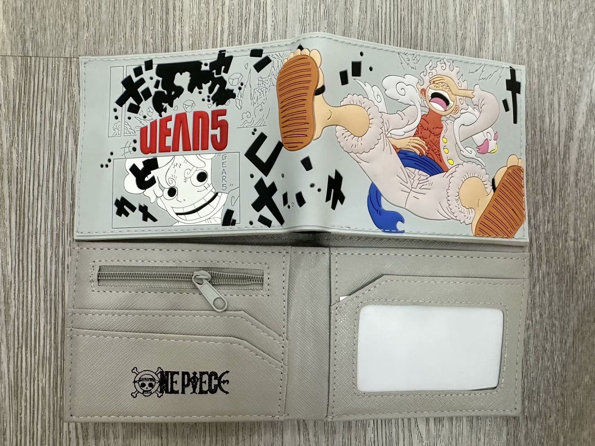 Una pieza de metal cartera anime japonés periférico luffy Sauron Qiao Ba estudiante hombres y mujeres corto PVC