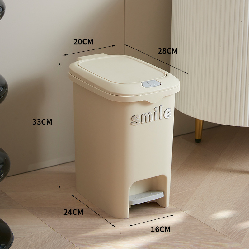 Nuevo tipo de cocina especial de gran capacidad de tapa de basura de tapa de tapa de tapa de tapa de presión de pie de lujo ligero casero barril de almacenamiento impermeable con tapa