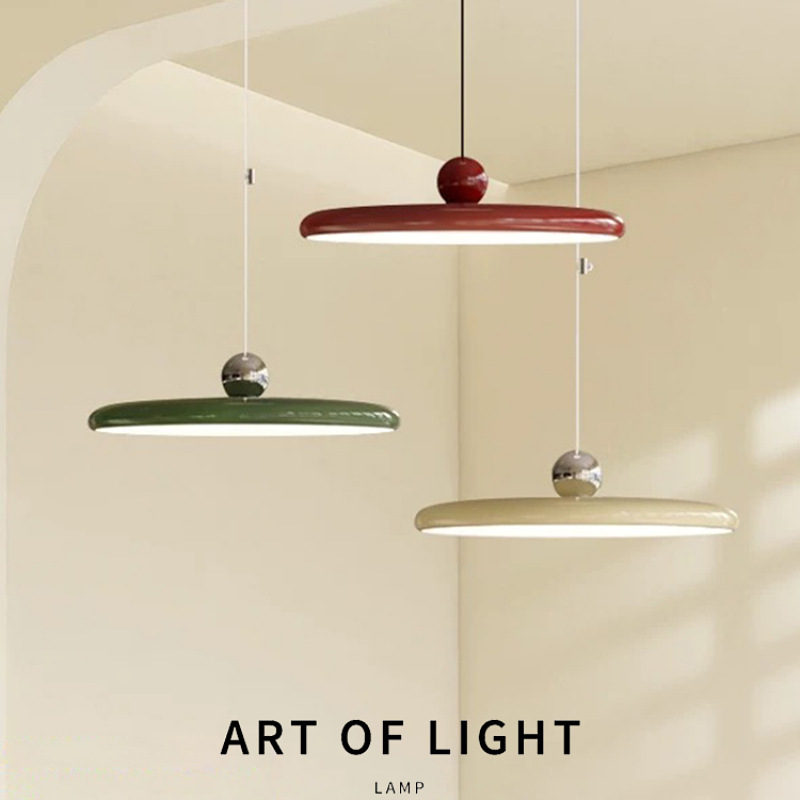 Candelabro de restaurante con basculante móvil OVNI, lámpara de comedor moderna y sencilla, lámpara de protección ocular de espectro completo francés, lámpara Zhongshan