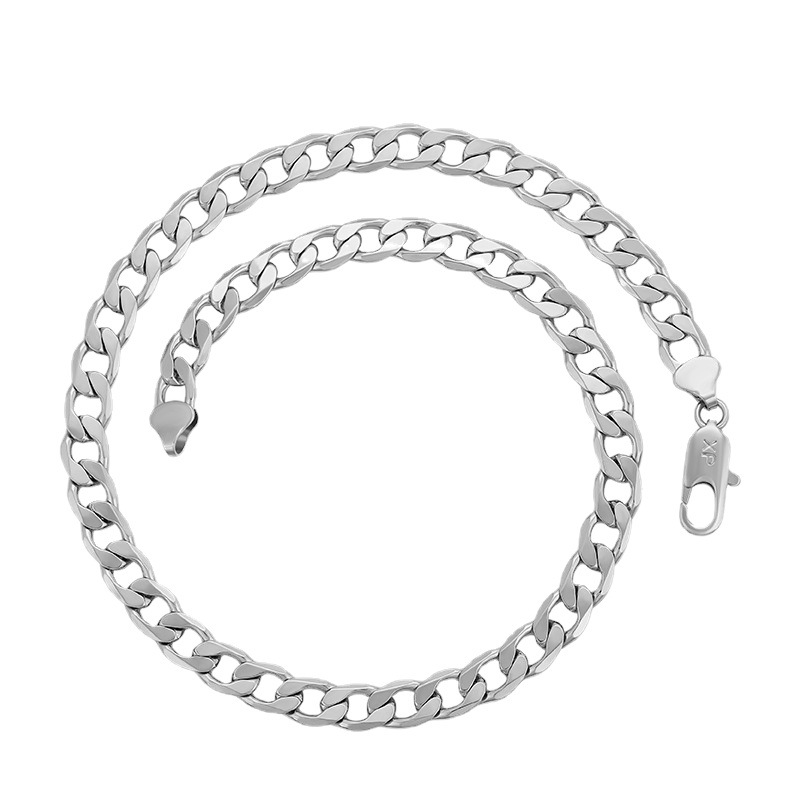 Joyería de xupe aleación de cobre collar de cadena blanca de los hombres cubanos de moda Cadena de hip hop de las mujeres accesorios de pareja