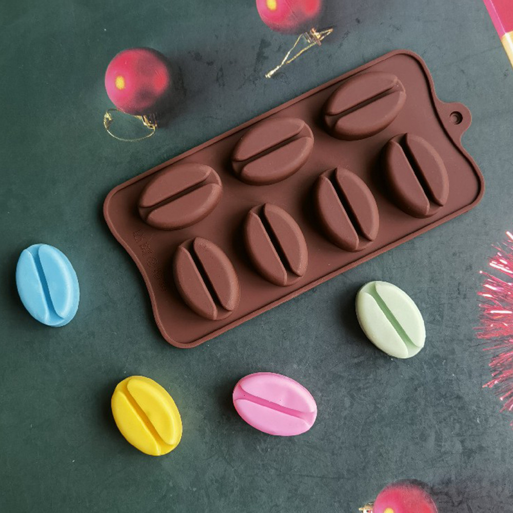 7 granos de café de chocolate 218 pastel molde de silicona gelatina pudín molde de pastel herramientas de horneado