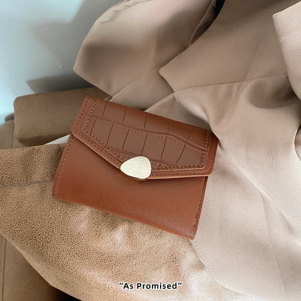 Ins Wallet Women's Short 2025 New Stone Pattern Retro Multi-Card Slot Coin Purse Student Foldableing Card Holder Wallet