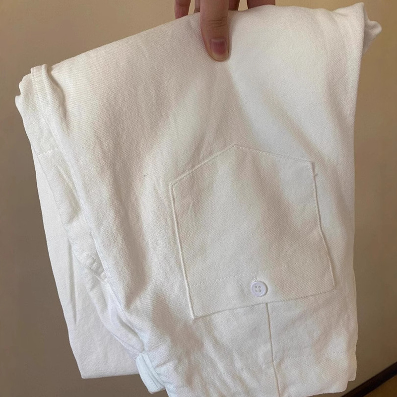 It's really amazing ~ pure natural ~ linen white casual pants children's summer lazy casual hanging wide leg pants