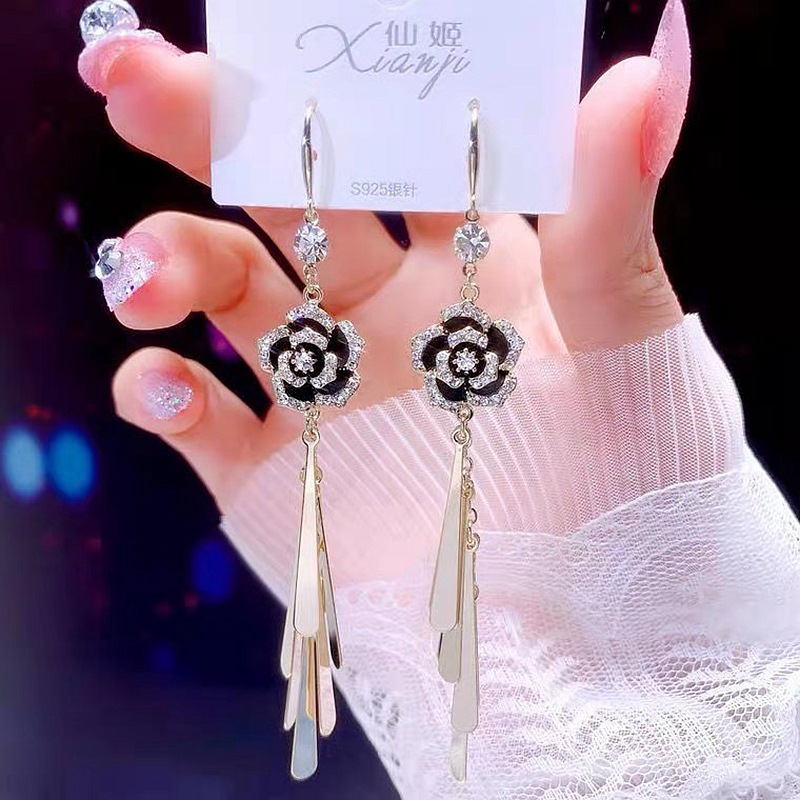 Bow Knot Pattern Korean Style Bow Knot Alloy Plating Rhinestones Pearl Women's Earrings 1 Pair