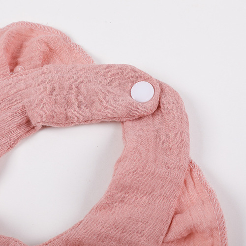 INS European and American Baby Ruffle Gauze Bib Bubble Gauze All Cotton Infant Bib Double-layered Crepe Bib