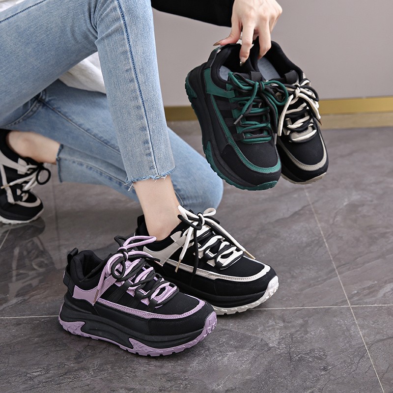 Zapatos deportivos casuales de suela gruesa versátiles primavera y otoño de 2025, nuevos zapatos de mujer cómodos y transpirables, zapatos de padre y mujer