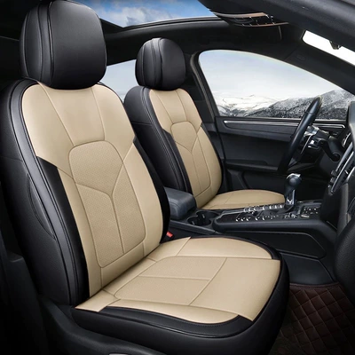 Modelə uyğun (Original) oturacaq örtükləri Bora, Magotan, Id.3, Tiguan L - nappa-leather-black-beige-five-seats-fully-surrounded-in-front-and-rear-rows