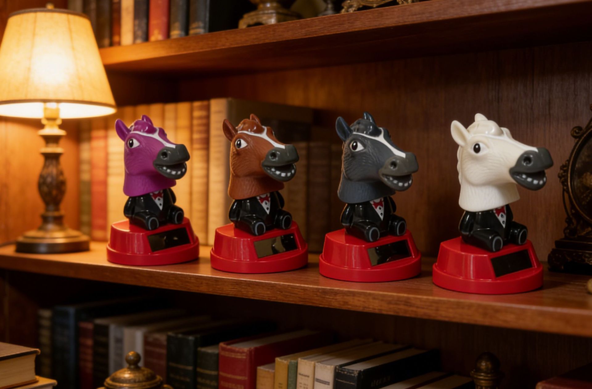 New Solar-Powered Shaking Horse Head Ornament, Beach Vacation Decoration, Desktop Small Gift, Cute Animal Decoration