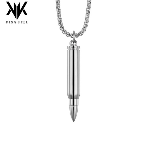 E-commerce Bestselling Titanium Steel Bullet Pendant Necklace, Screw-Open Essential Oil Bottle Bullet Military Enthusiast Necklace