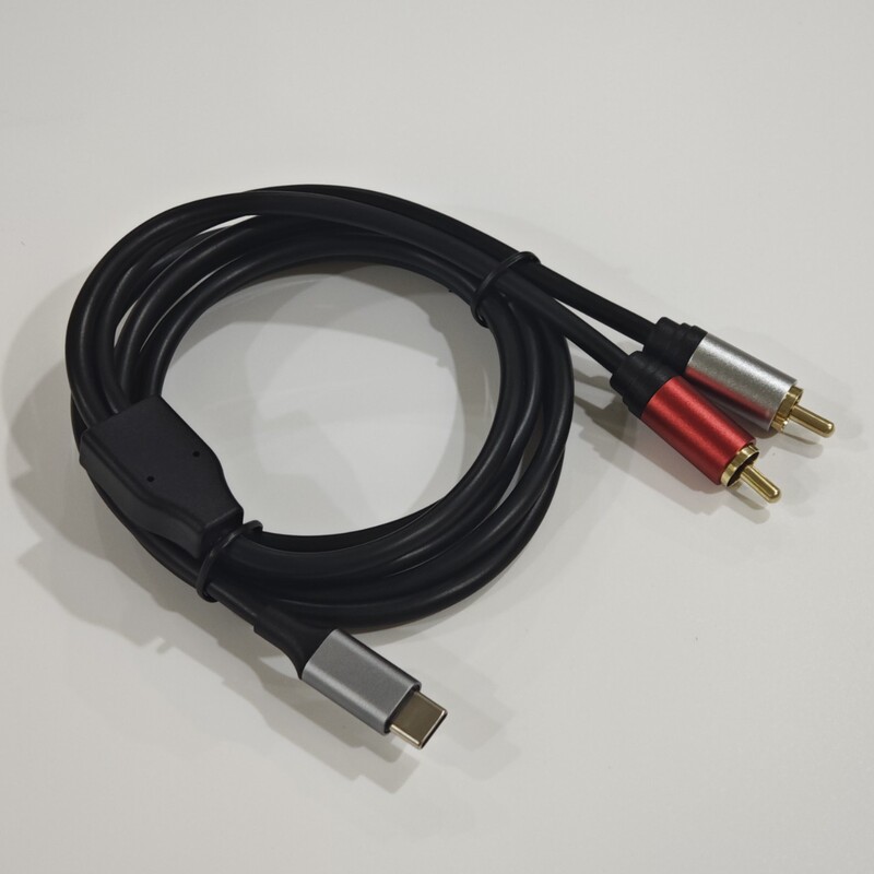 Type C to 2Rca Double Lotus USB to 2Rca Aux One-To-Two Audio and Video Cable Av Audio Cable