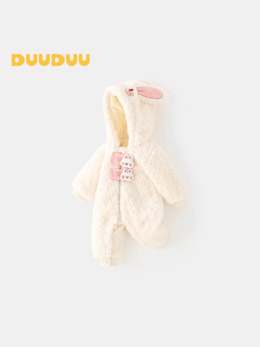 DUUDUU Bunny Girl Baby Onesie Autumn/Winter Thick Fleece Pajamas Climbing Suit Grade A Newborn and Baby Clothes