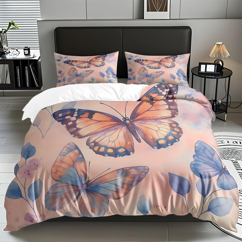 Butterfly series digital print edredón comercio electrónico transfronterizo preferido fuente fábrica adaptada modo TEMU / JIT