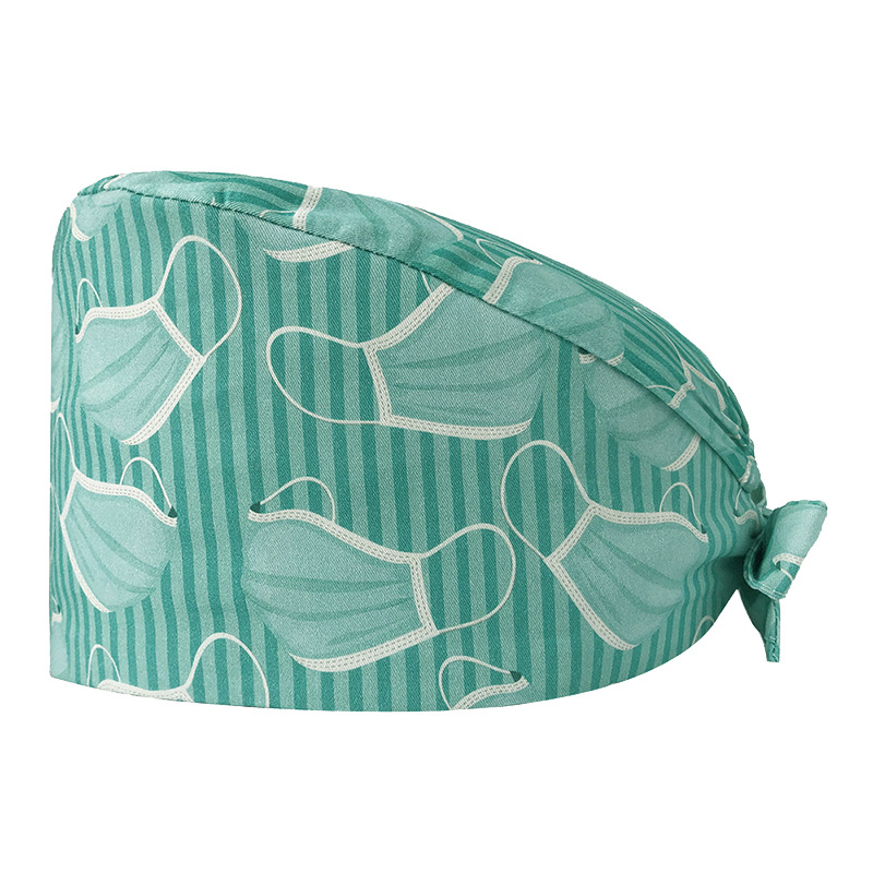 Sombrero de flores de algodón con estampado de dibujos animados, toalla absorbente para el sudor, sombrero de estudio médico, sombrero de enfermera UCI, envío directo de AliExpress