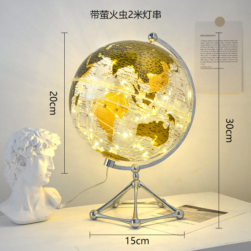 創意的な透明な地球儀の置物は軽くて豪華で高級な客間のテレビの棚の事務室のデスクトップの書斎の家庭の装飾品です。|undefined
