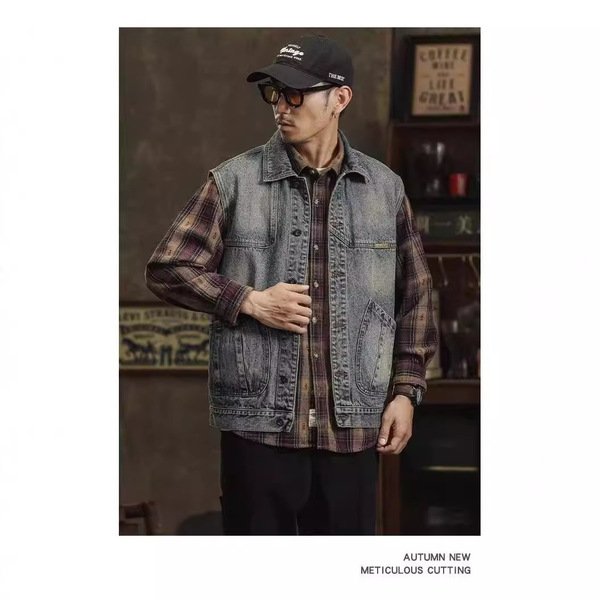 Denim spring retro trend fashionable vest sleevless