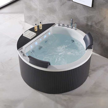 轻奢豪华冲浪按摩浴缸家用SPA水疗泡池恒温加热别墅户外圆形浴池