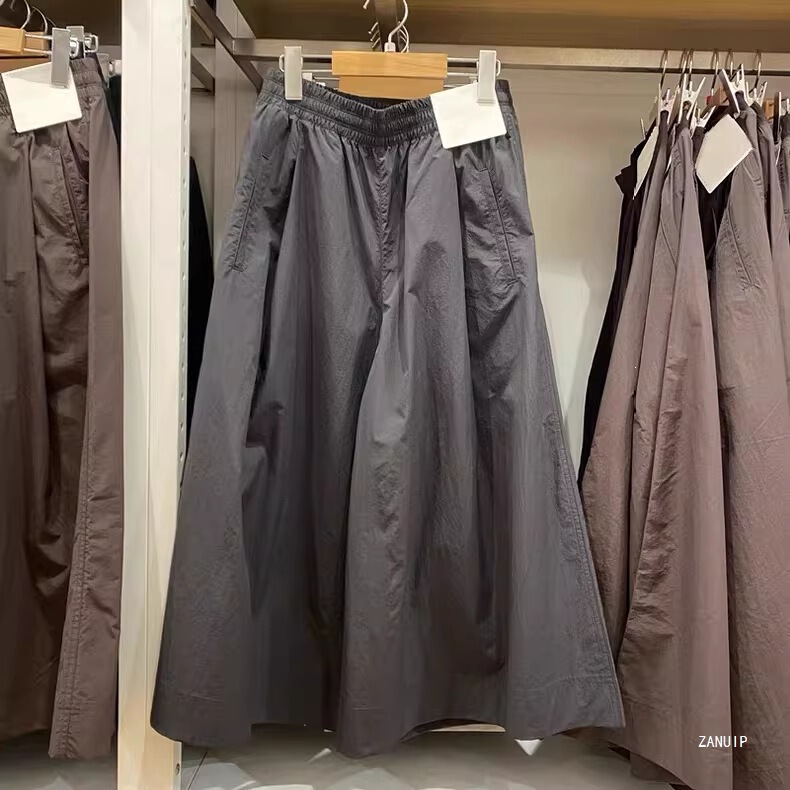 26 Years of New Spring and Summer Women's Pants, Loose Casual Skirt Pants, Elastic Waist, Straight Wide-Leg Pants, Cropped Pants 485593