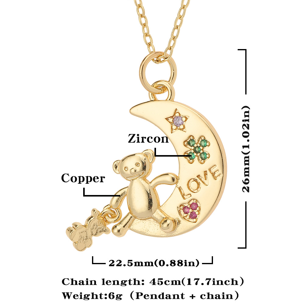 Fashion Animal Copper Inlay Zircon Necklace
