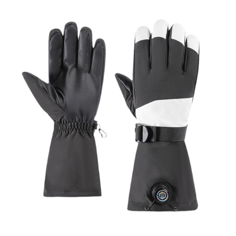 Perilla de alta eficiencia de bloqueo de temperatura guantes de esquí de viento cuadrado resistentes al agua palma antideslizante gruesa guantes de bicicleta para hombres y mujeres