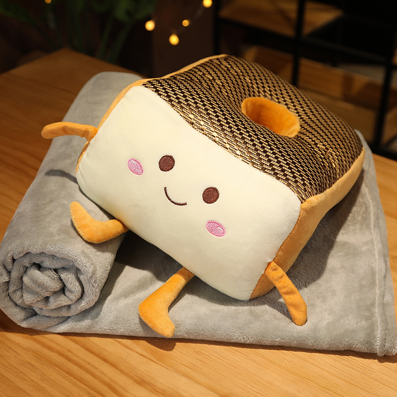 藤席带毯午睡枕