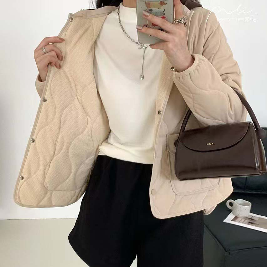 MOTIE 양모 방풍 재킷 2024 가을과 겨울 새로운 패션 간단한 여성 양모 방풍 재킷