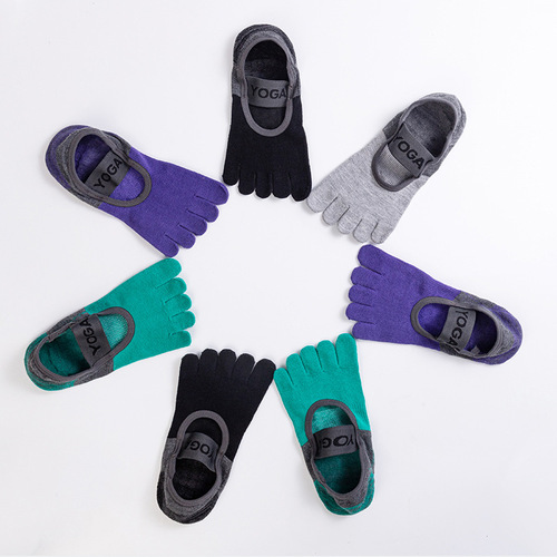 Yoga socks non-slip professional women's sports fitness socks Pilates beginners breathable round toe backless socks summer