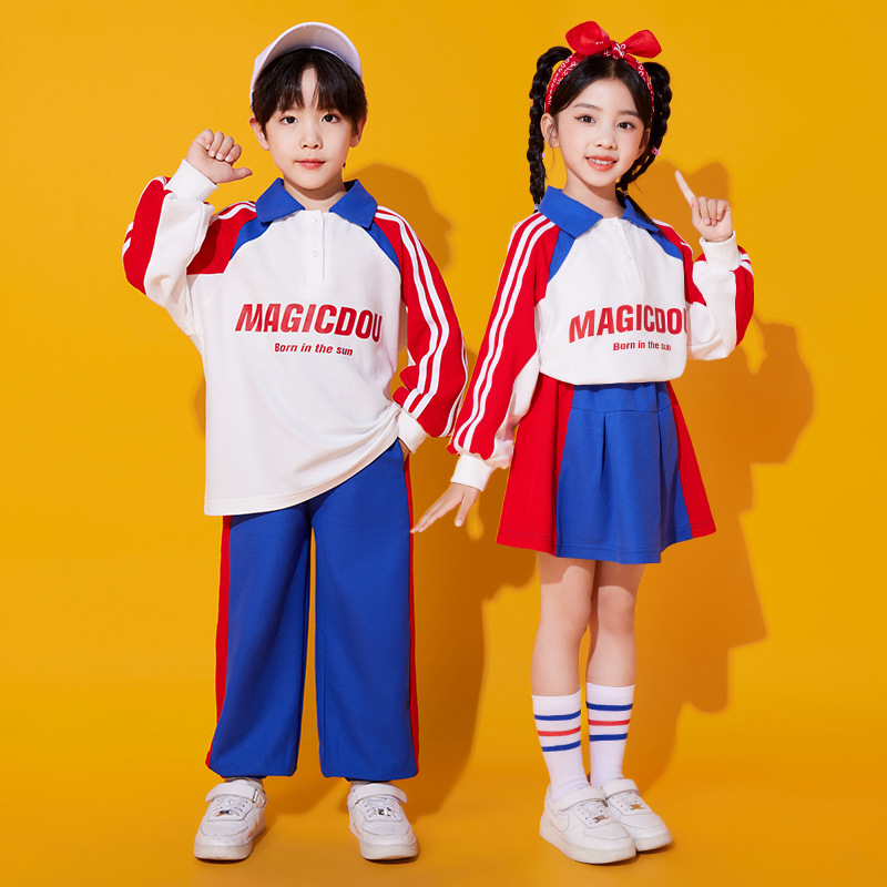 어린이 치어리더 의상 초등 학교 게임 가을 개회식 유치원 교실 의상 체조 의상