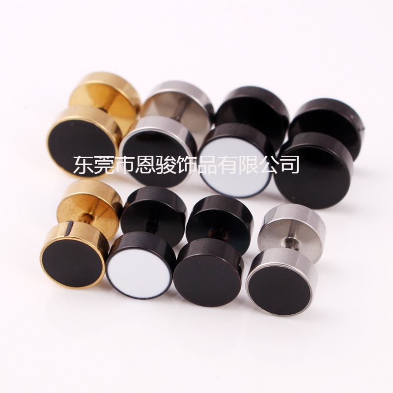 fashionable black earrings stainless steel