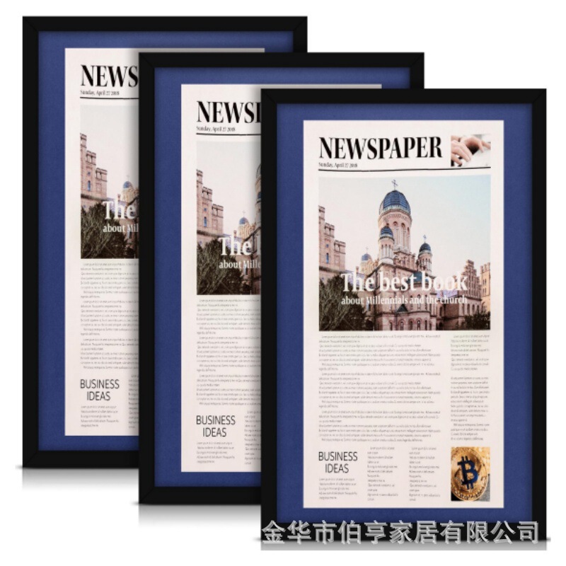 Cross-Border Hot-Selling Extra-Large Wooden Photo Frame Poster Collection for Living Room and Bedroom Wall Decoration Newspaper Frame Factory Direct Sale Cross-Border Hot-Selling Extra-Large Wooden Photo Frame Poster Collection for Living Room and Bedroom Wall Decoration Newspaper Frame Factory Direct Sale