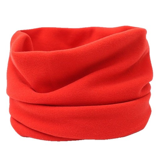 China Red Cashmere Fleece Plush Thicker Neck Gaiter for Warmth and Wind Protection, Neck Cover for Men and Women, Solid Color, Suitable for Autumn and Winter