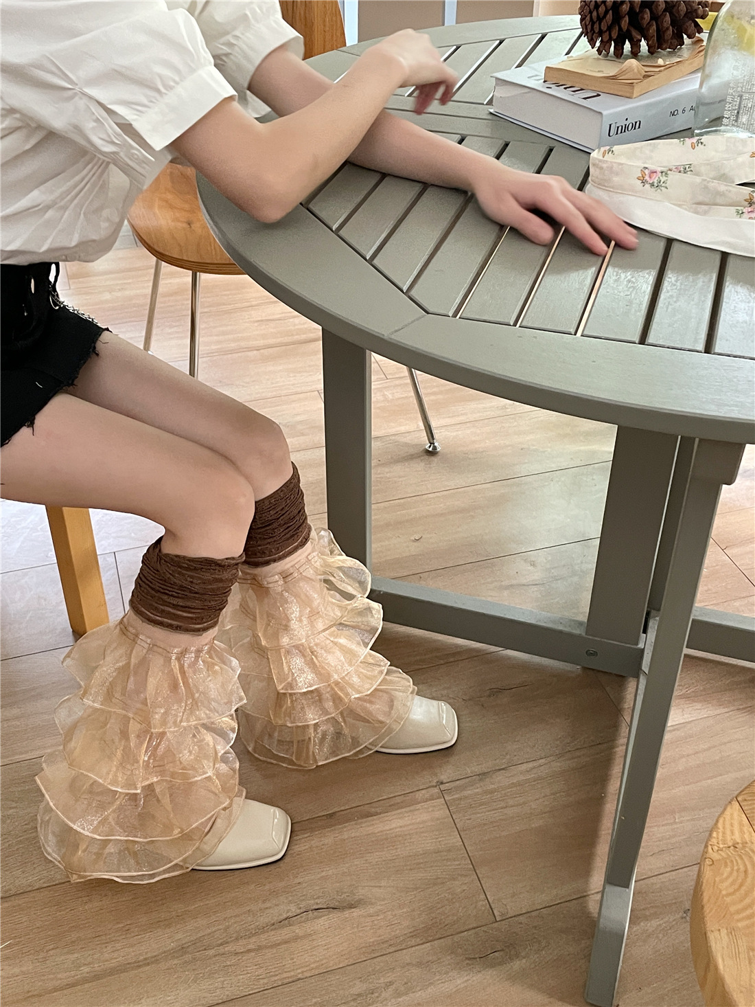 New product niche spicy girl sweet cool pure desire style y2k subculture lace splicing leg cover pile socks_voghion.com