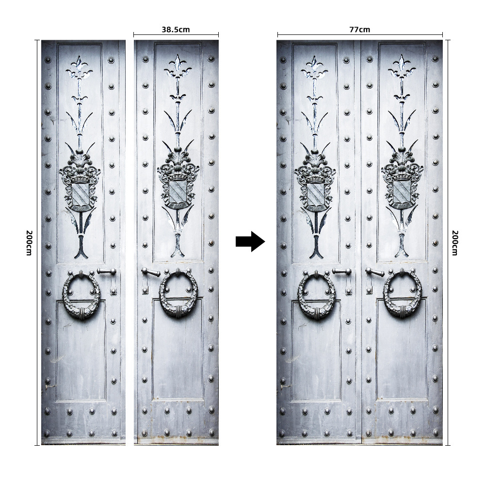 Pegatinas para puertas 3D respetuosas con el medio ambiente, autoadhesivos, fabricantes de origen al por mayor, patrones populares transfronterizos de alta definición, adhesivos para puertas impermeables, a prueba de aceite y antiincrustantes