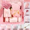 Pink—Short Cup Spoon Gypsophila Bear Towel Paper Candy Box-19.5x19.5x9cm