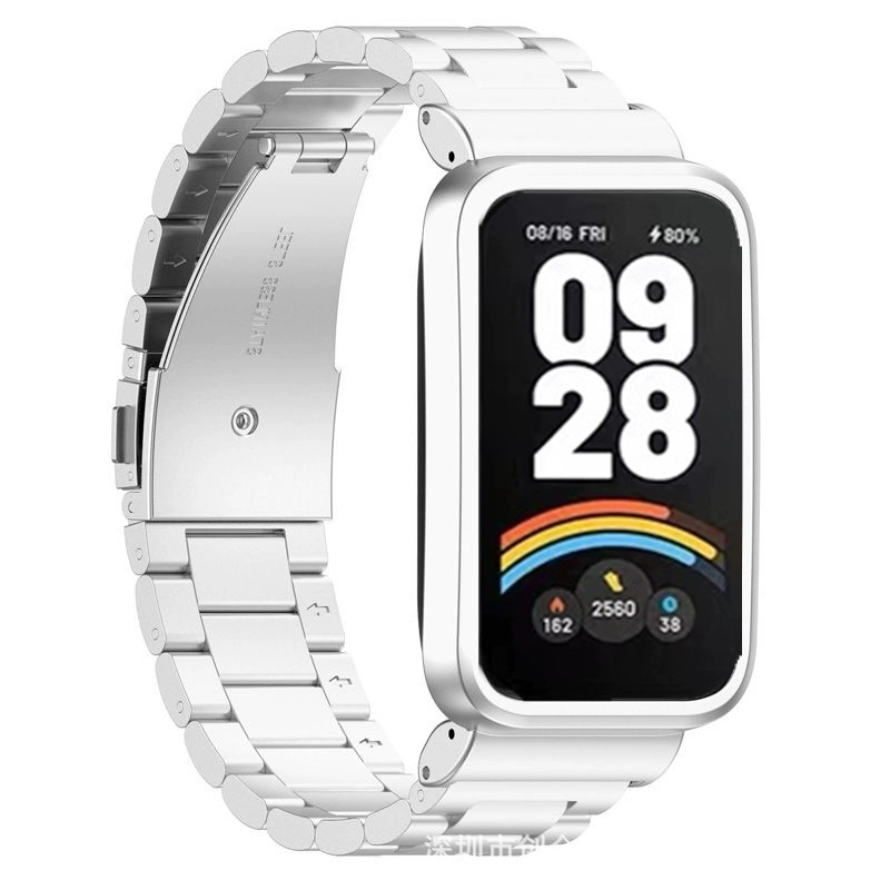 For Red Rice Redmi Bracelet 3 Metal Strap Mi Band 9Active Stainless Steel Wristband Milan Magnetic 2