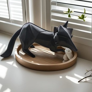 Scandinavian Decorative Ornaments Creative Fox Simulation Animal Resin Crafts Home Decorations Desktop Ornaments