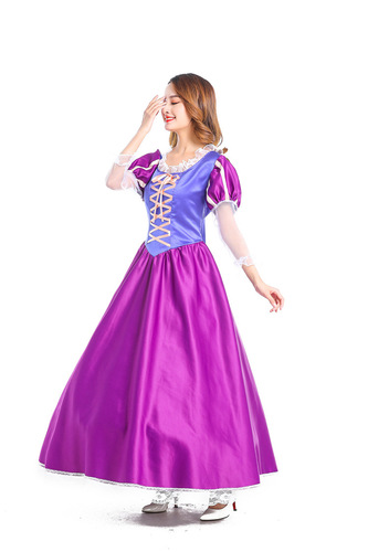 Magic Fairy Adult Purple Princess Dress Long Hair Princess Costume Rapunzel Princess Performance Dress