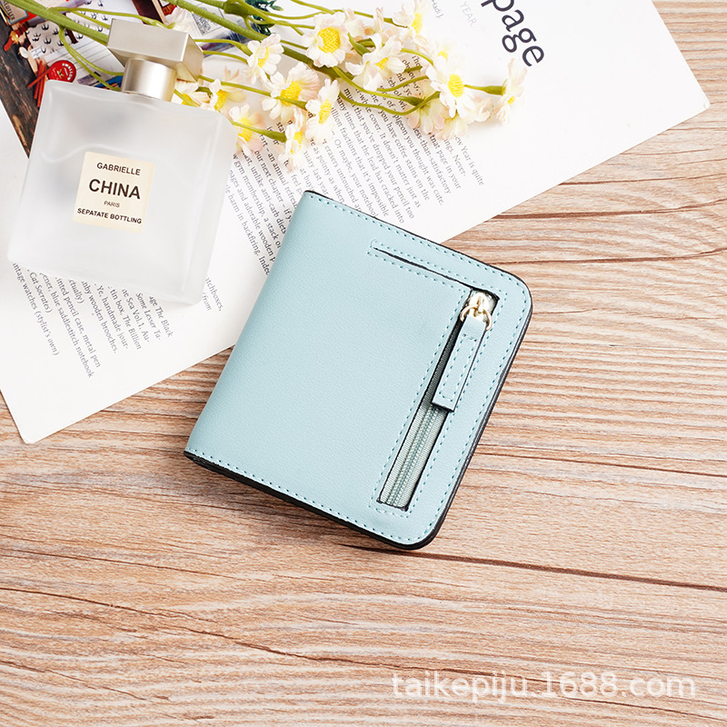 Cartera corta transfronteriza para mujer nueva, ultrafina y elegante, billetera de mujer pequeña multifuncional coreana al por mayor