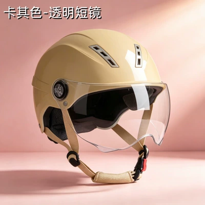 Motosiklet kaskı (dəbilqə), helmet for men, summer sun protection - x9-khaki-transparent-short-glasses