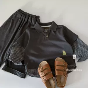 Осенняя толстовка для мальчиков детский комплект футболка polo в корейском стиле детская одежда